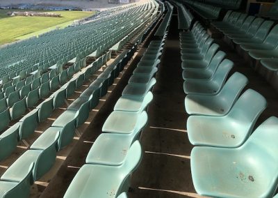 Photo of spectator seats at Sydney Football Stadium (Property Risk Australia project with Lendlease and Delta Group)
